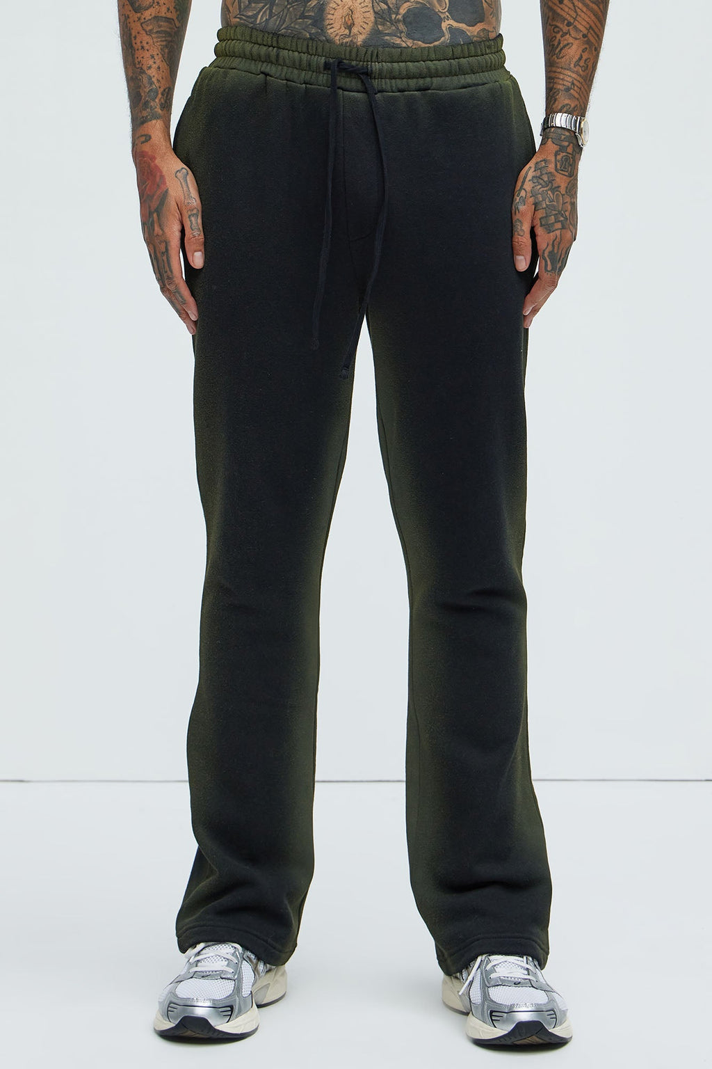 Tyson Blurred Lines Skinny Flare Sweatpants - Black