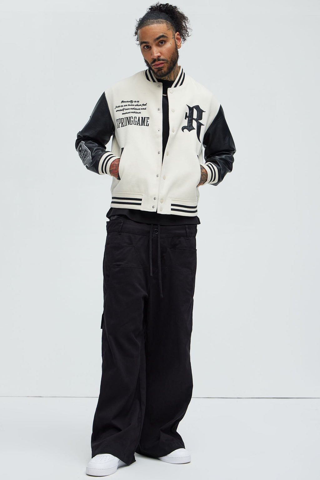 Spring Game Varsity Jacket - Cream