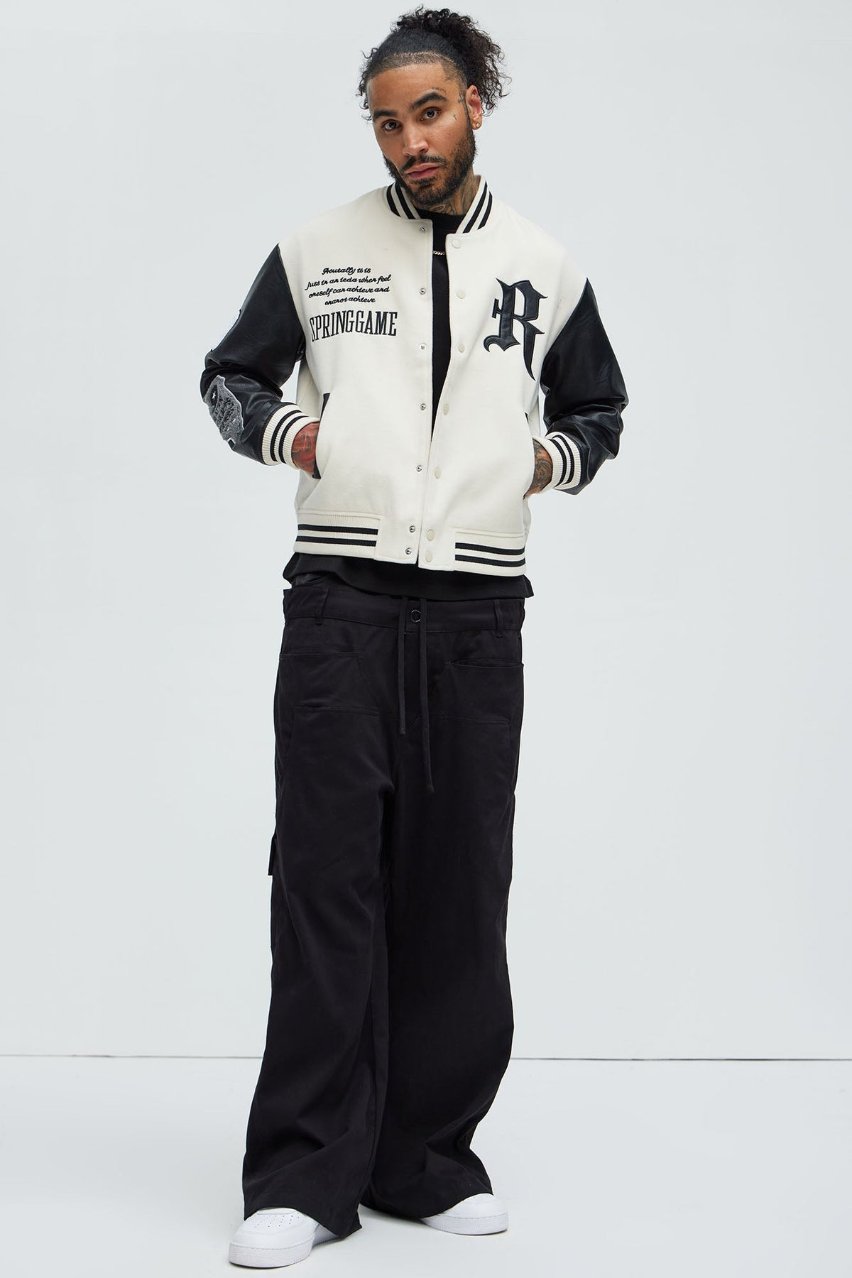 Spring Game Varsity Jacket - Cream