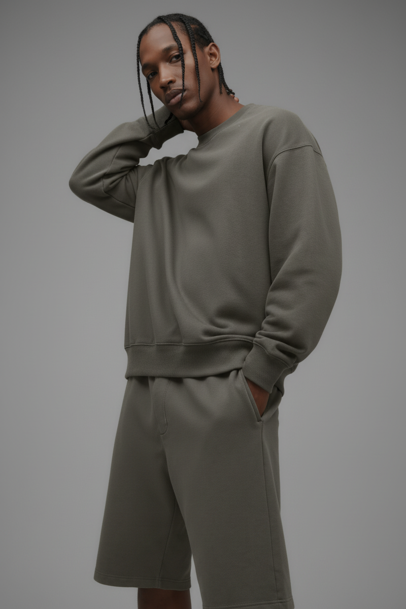 410 Oversized Crewneck - Moss Grey