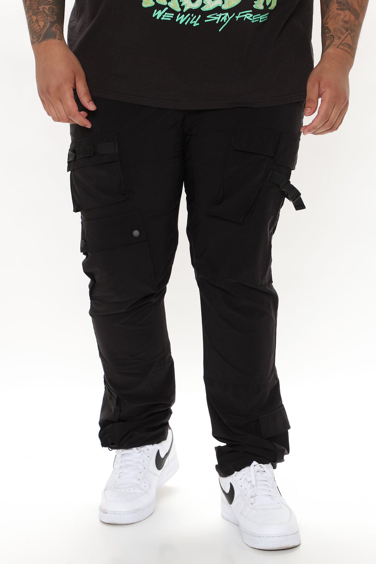 Versatile Slim Cargo Pants - Black