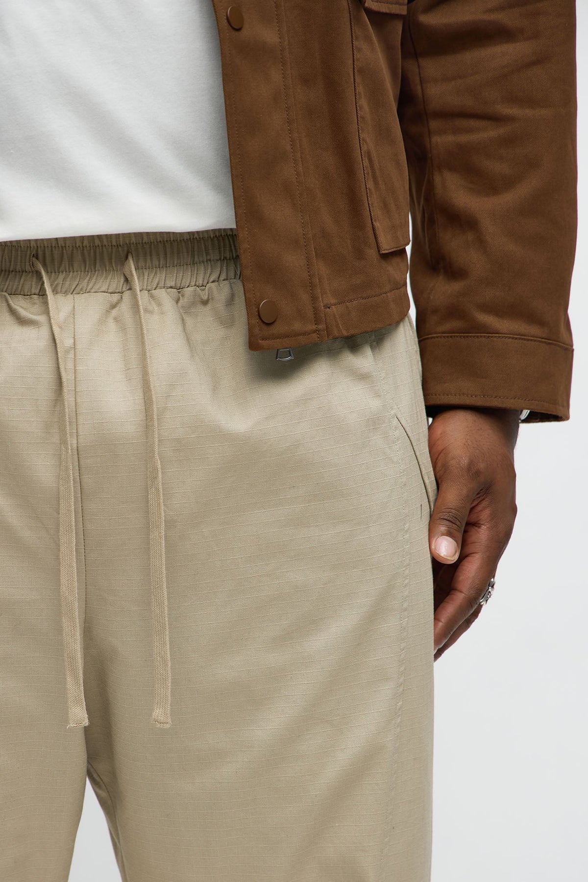 Slim Comeback Ripstop Side Snap Buttons - Taupe