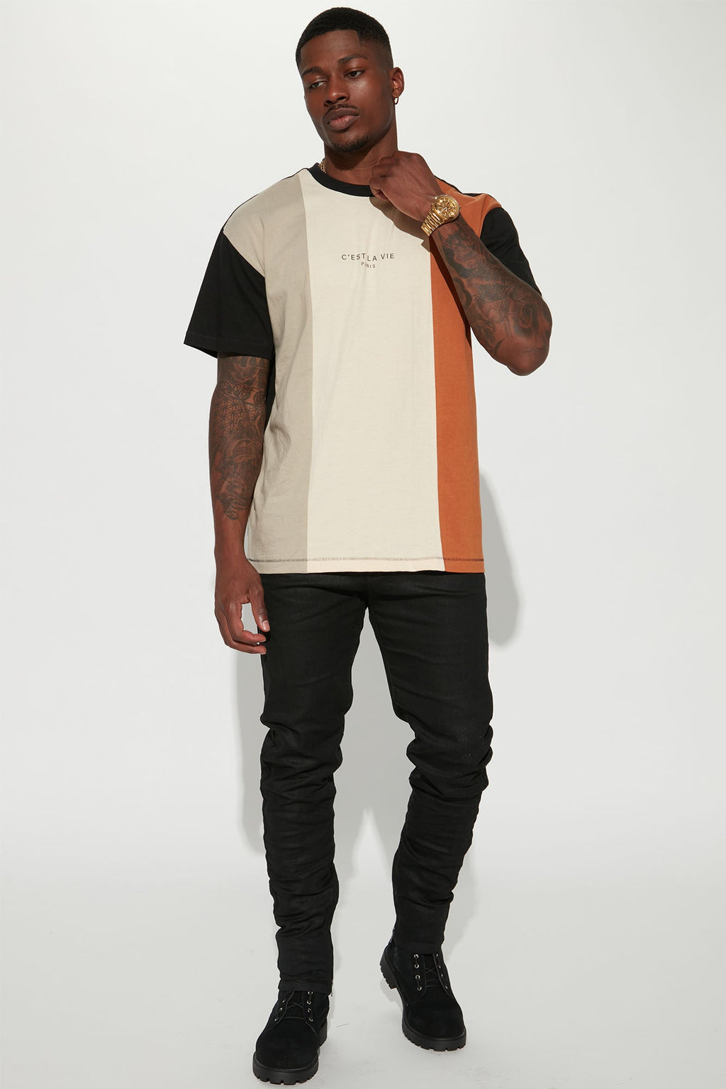 C'est La Vie Short Sleeve Tee - Multi Color