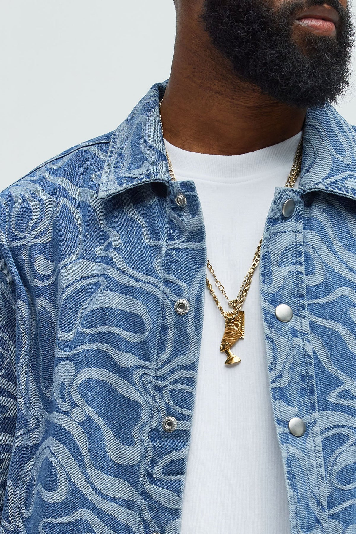 Fingerprints Swirl Denim Shirt - Medium Blue Wash