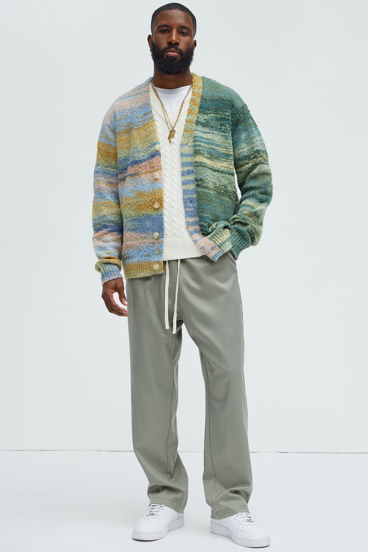 Cameroonian Textured Cardigan - Multi Color