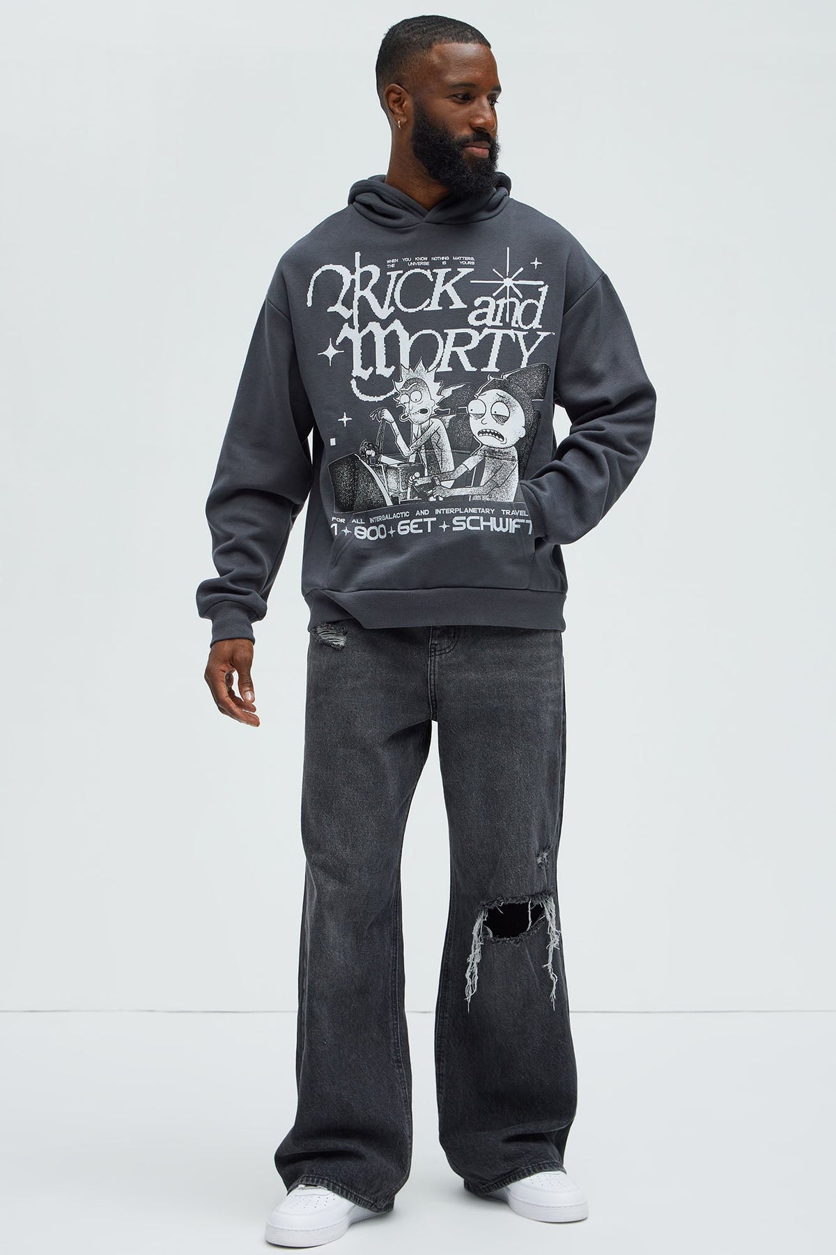 Rick And Morty Schwifty Hoodie - Charcoal
