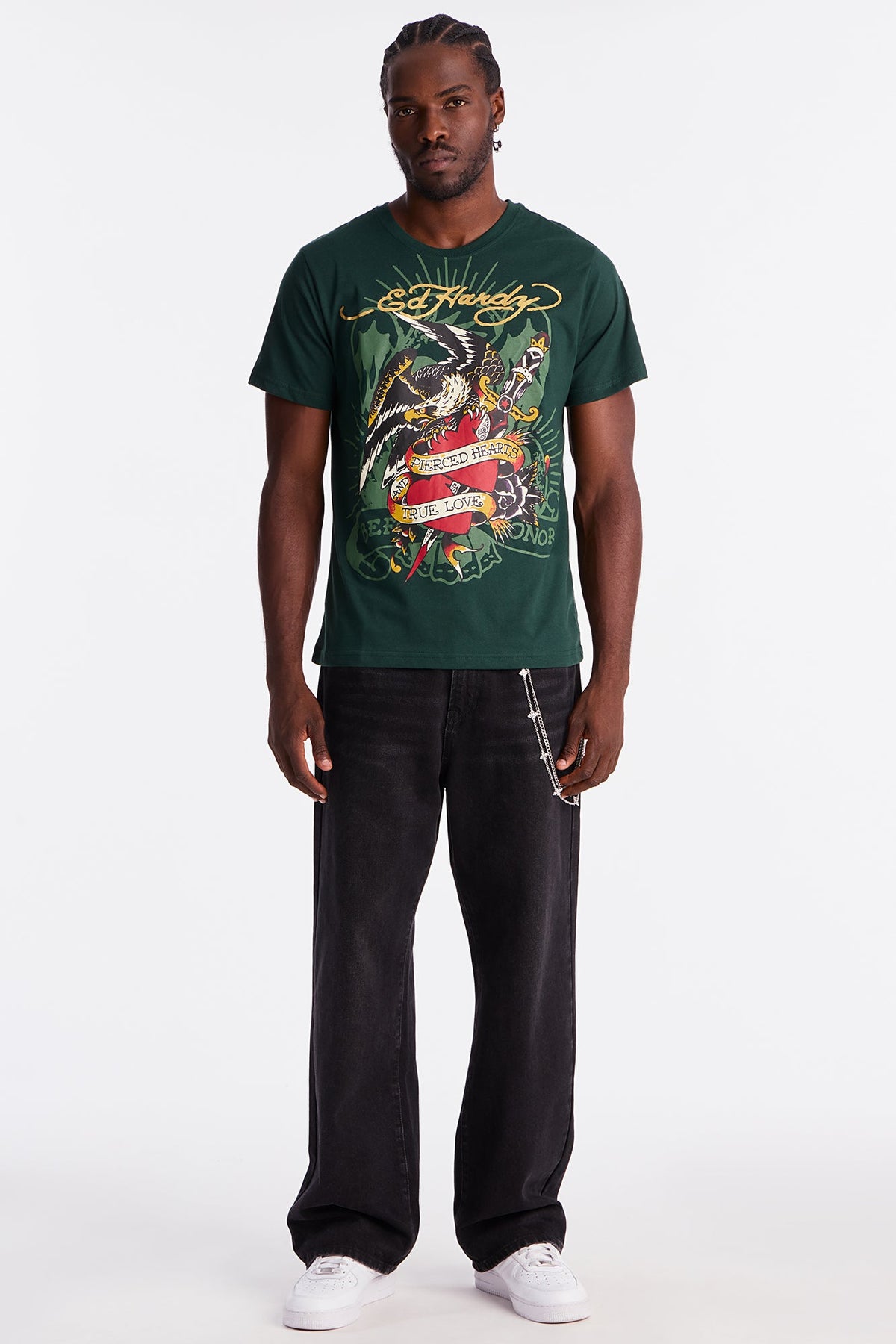 Ed Hardy Eagle Heartbreak Tattoo Short Sleeve Tee - Hunter