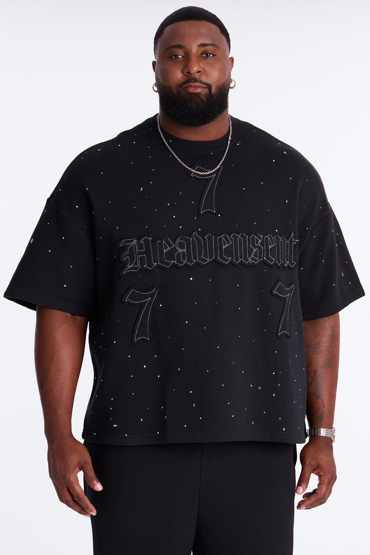Relaxed Heavensent 777 Short Sleeve Tee - Black Wash