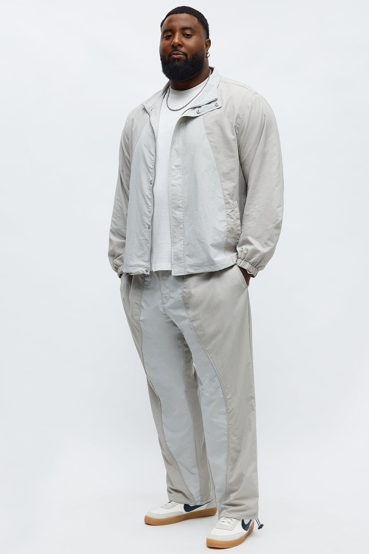 Straight Big Waves Track Pant - Grey