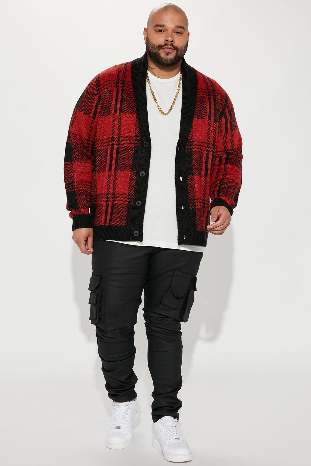 Flap Pockets Waxed Stacked Skinny Cargo Jeans - Black