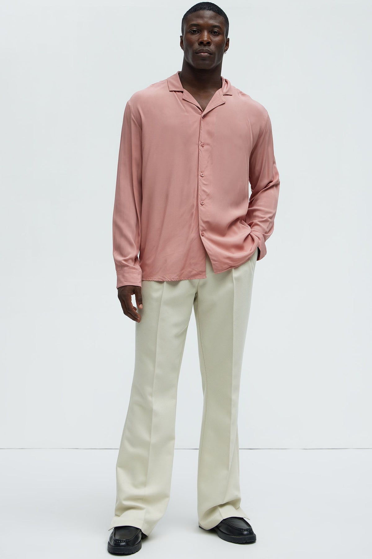 Dawson Relaxed Long Sleeve Button Up Shirt - Mauve