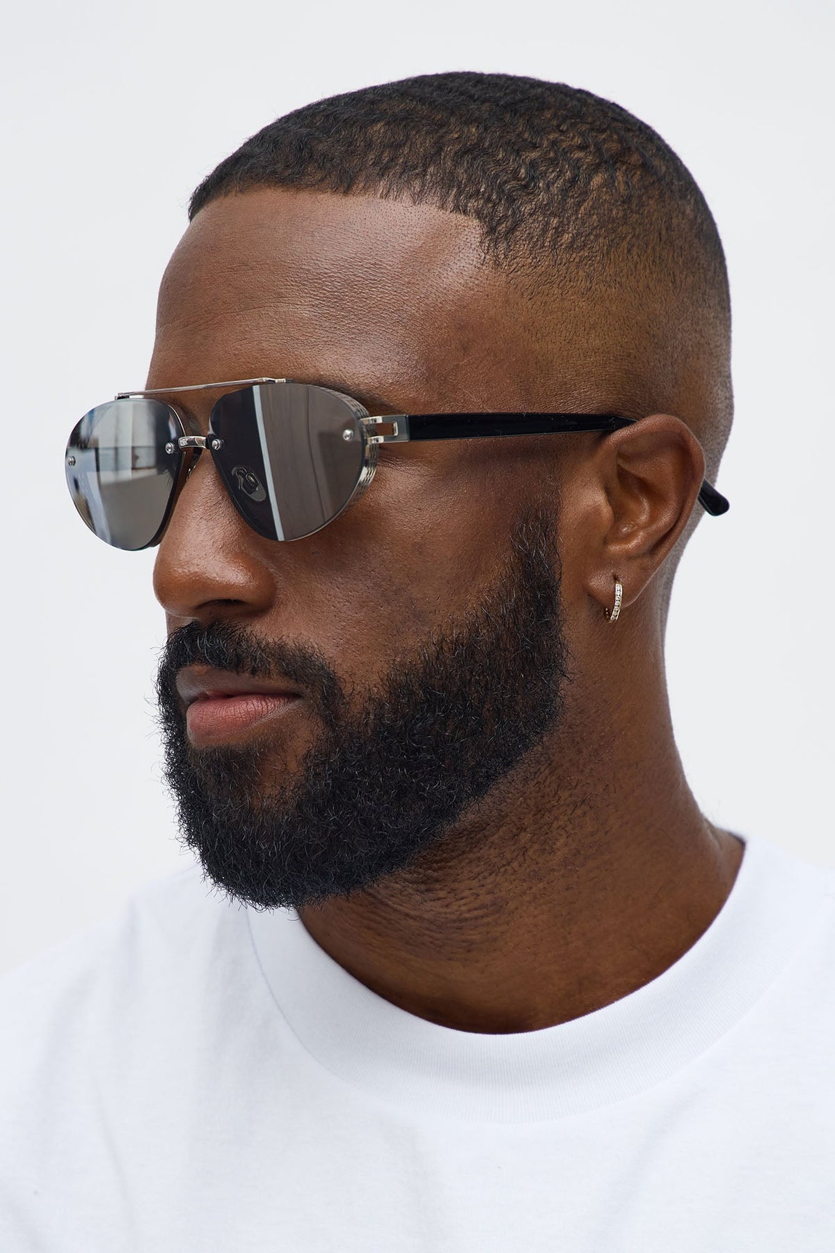 Tough Aviator Metal Frame Sunglasses - Black/Silver