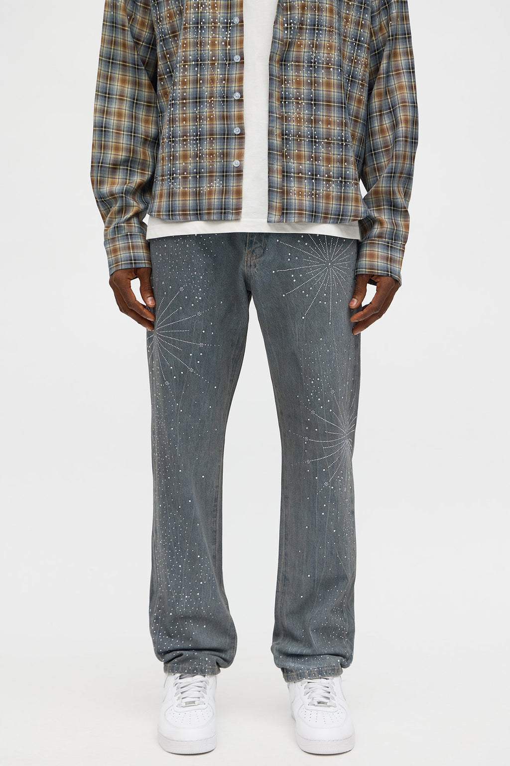 Slim Shining Star Rhinestoned Jean - Vintage Blue Wash