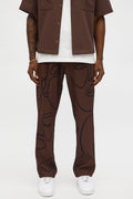 Straight Show Up Printed Face Pant - Brown