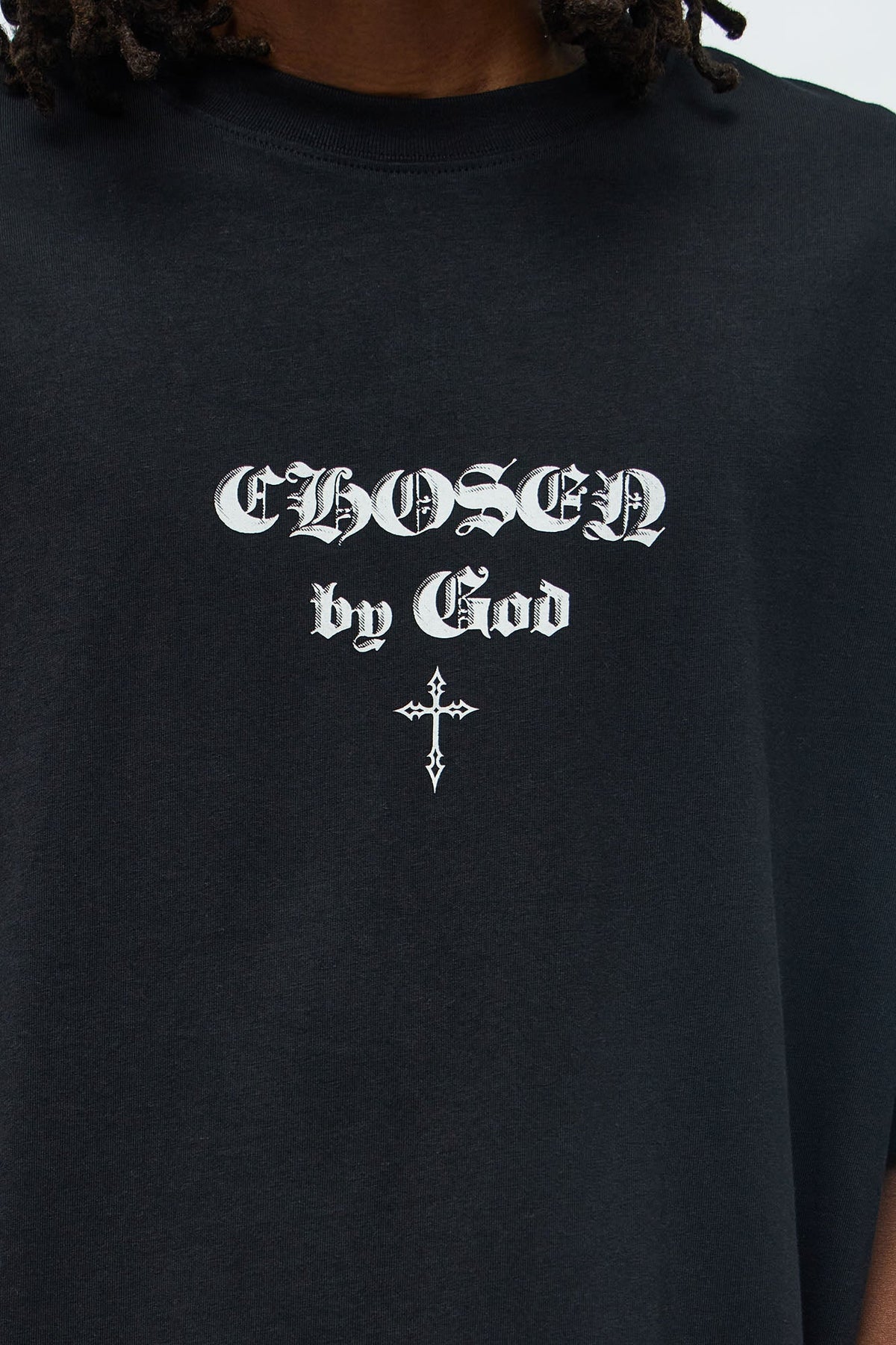 Saved Chosen By God Oversized Short Sleeve Tee - Black