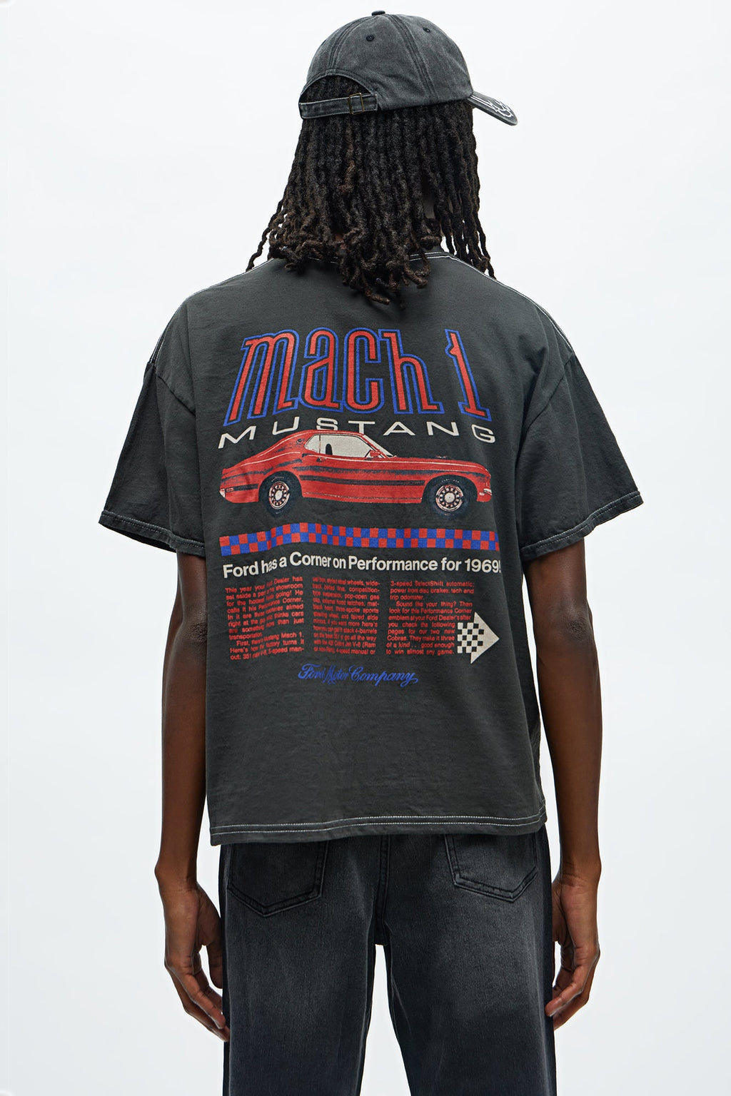 Ford Mach 1 Mustang Boxy Short Sleeve Tee - Black
