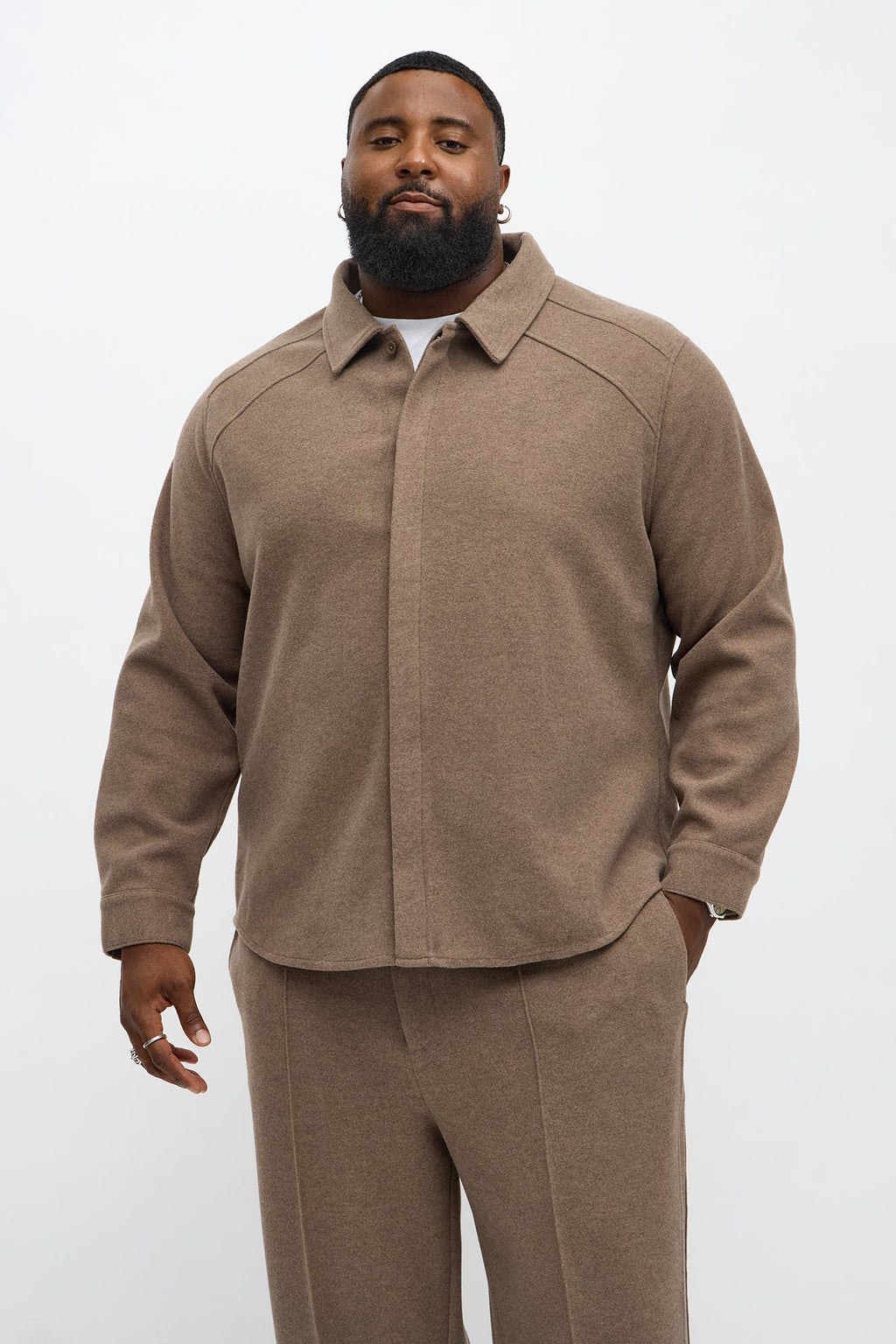 Williamsburg Hidden Placket Jacket - Brown