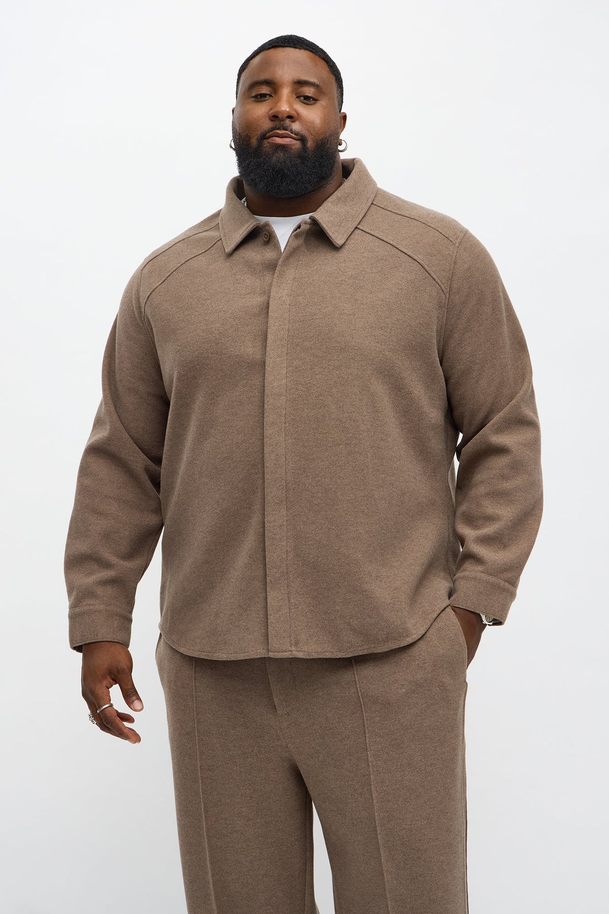 Williamsburg Hidden Placket Jacket - Brown