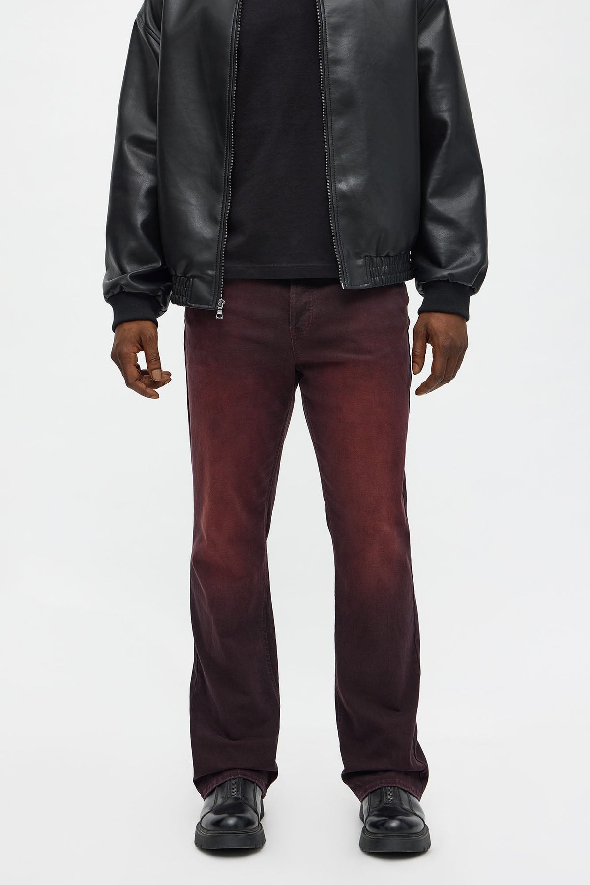 Stacked Slim Flare I'm That Ombre Jean - Burgundy