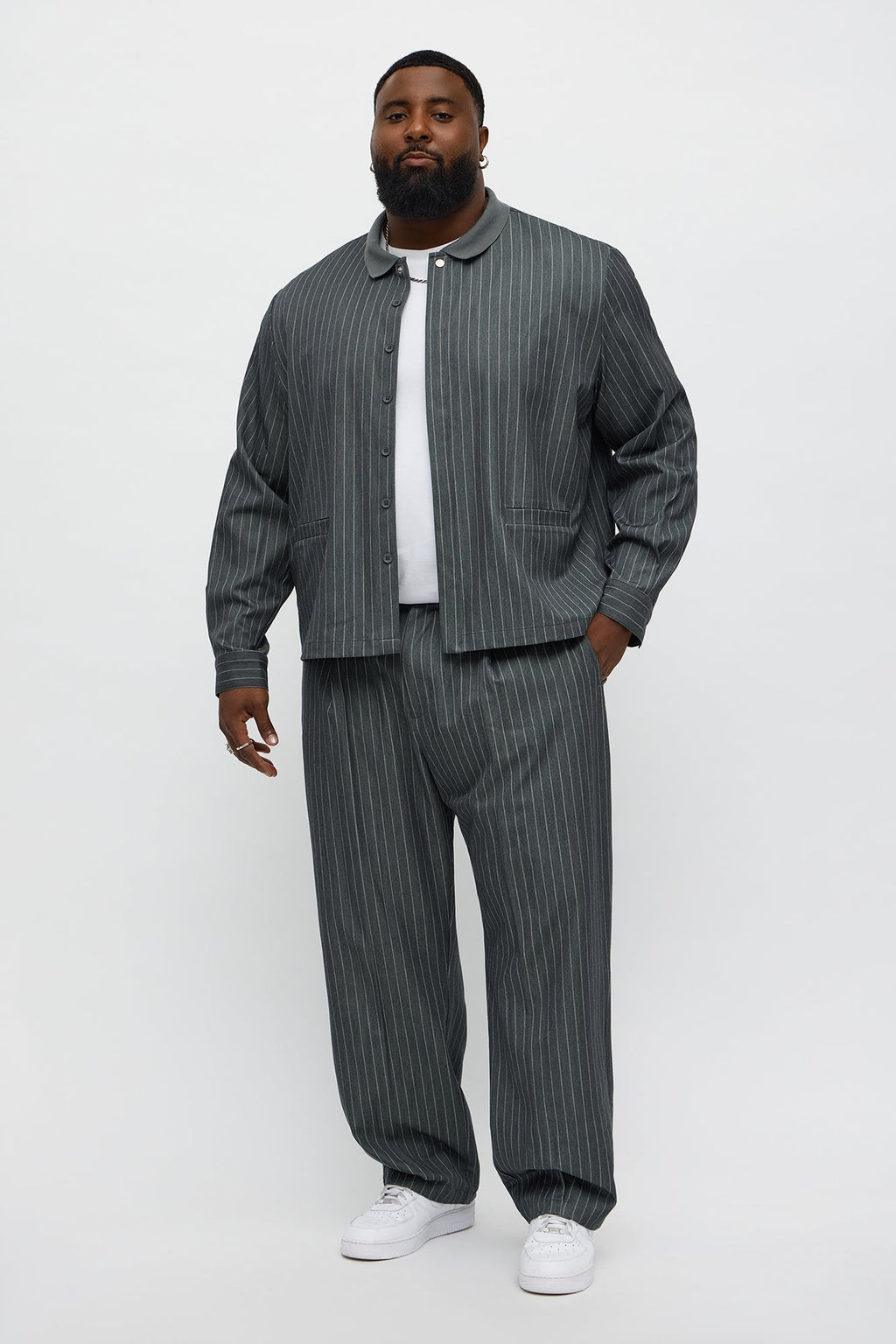 Slim Fit Straight Striped 2.0 Trouser - Dark Grey