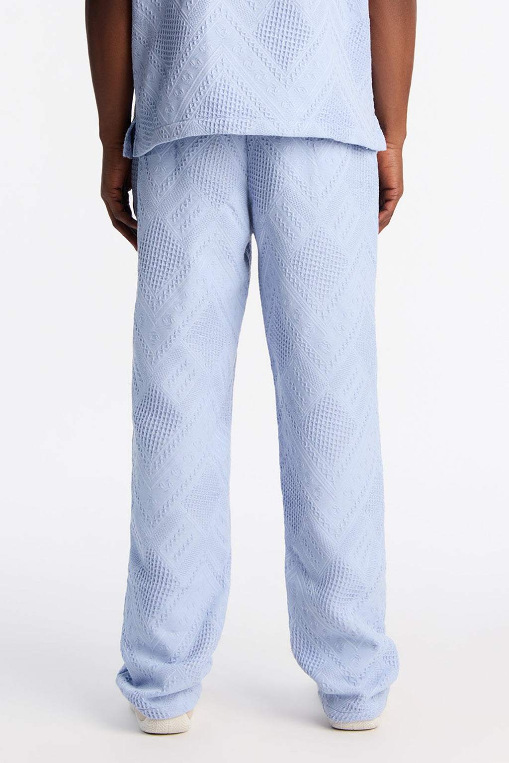 Straight Twist Weave Textured Pant - Light Blue