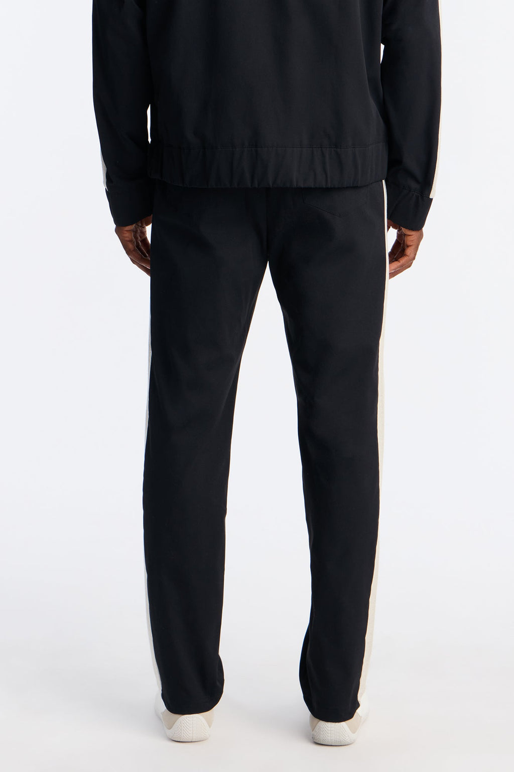 Slim Knit Stripe Pant - Black