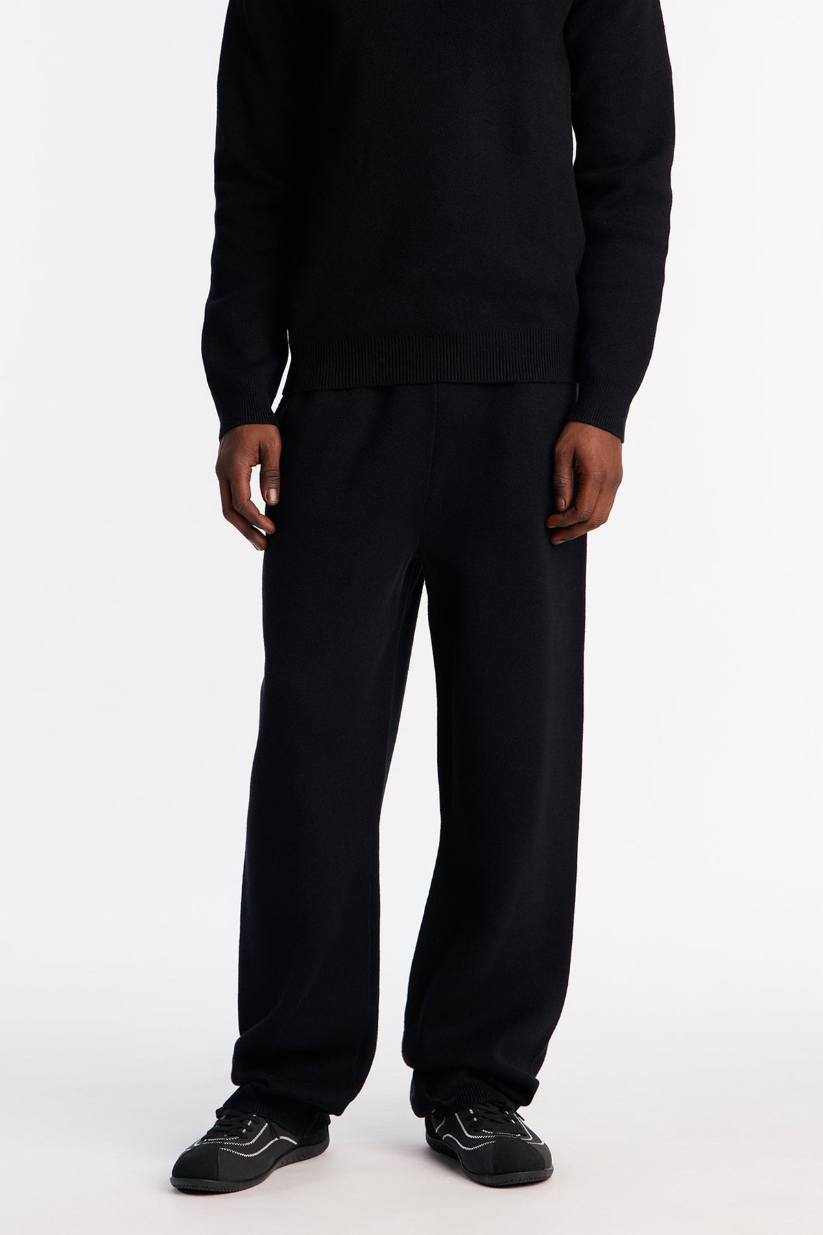 Recline Sweater Knit Sweatpants - Black