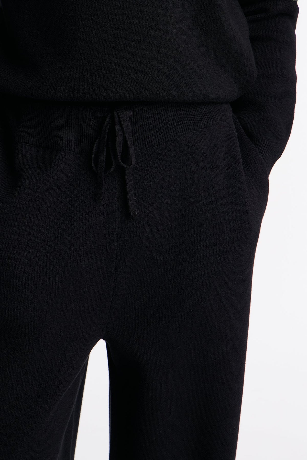 Recline Sweater Knit Sweatpants - Black