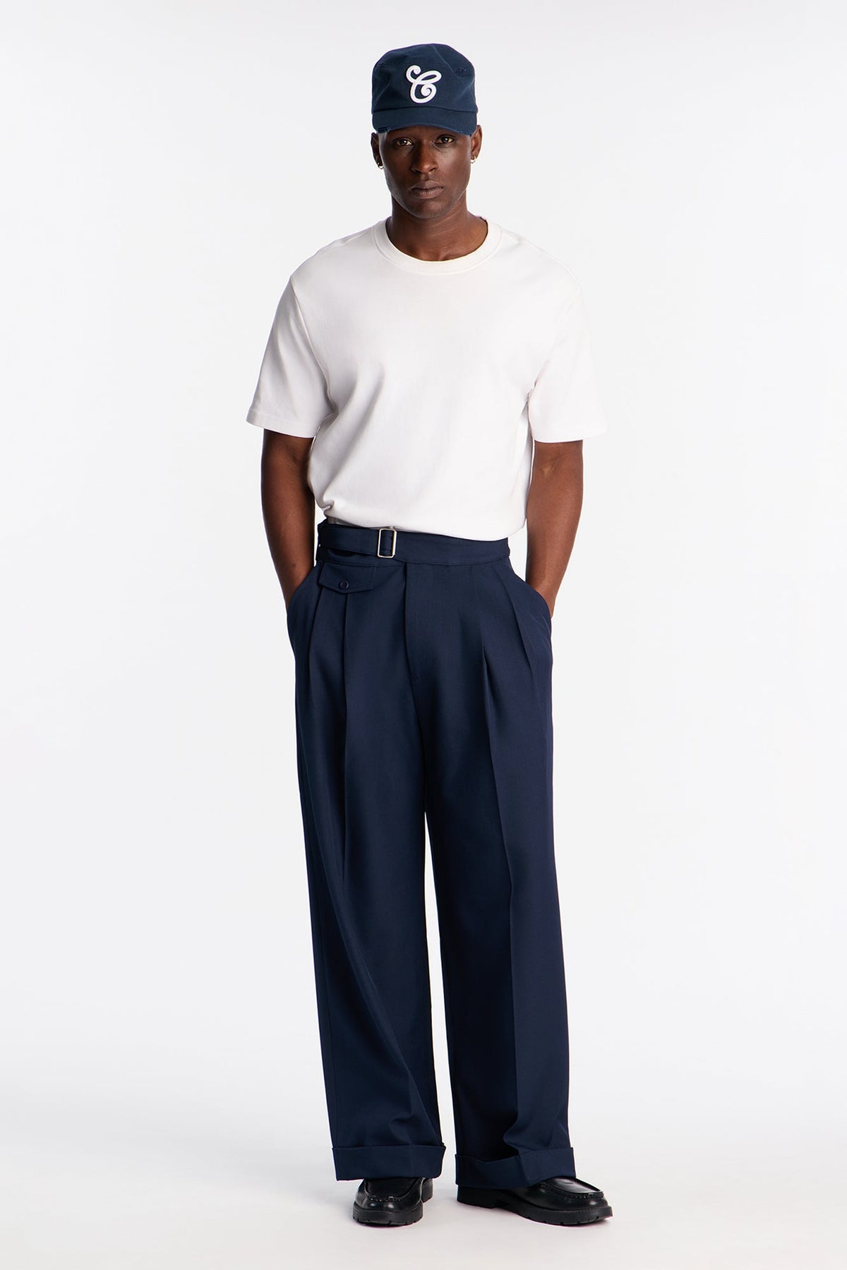 Wide Leg Vanderbilt Gurkha Trouser - Navy