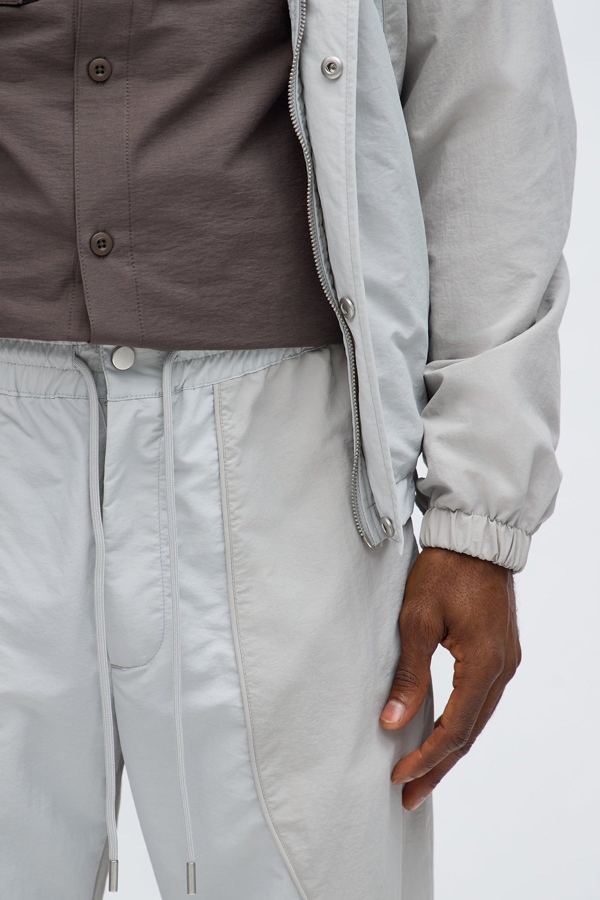 Straight Big Waves Track Pant - Grey