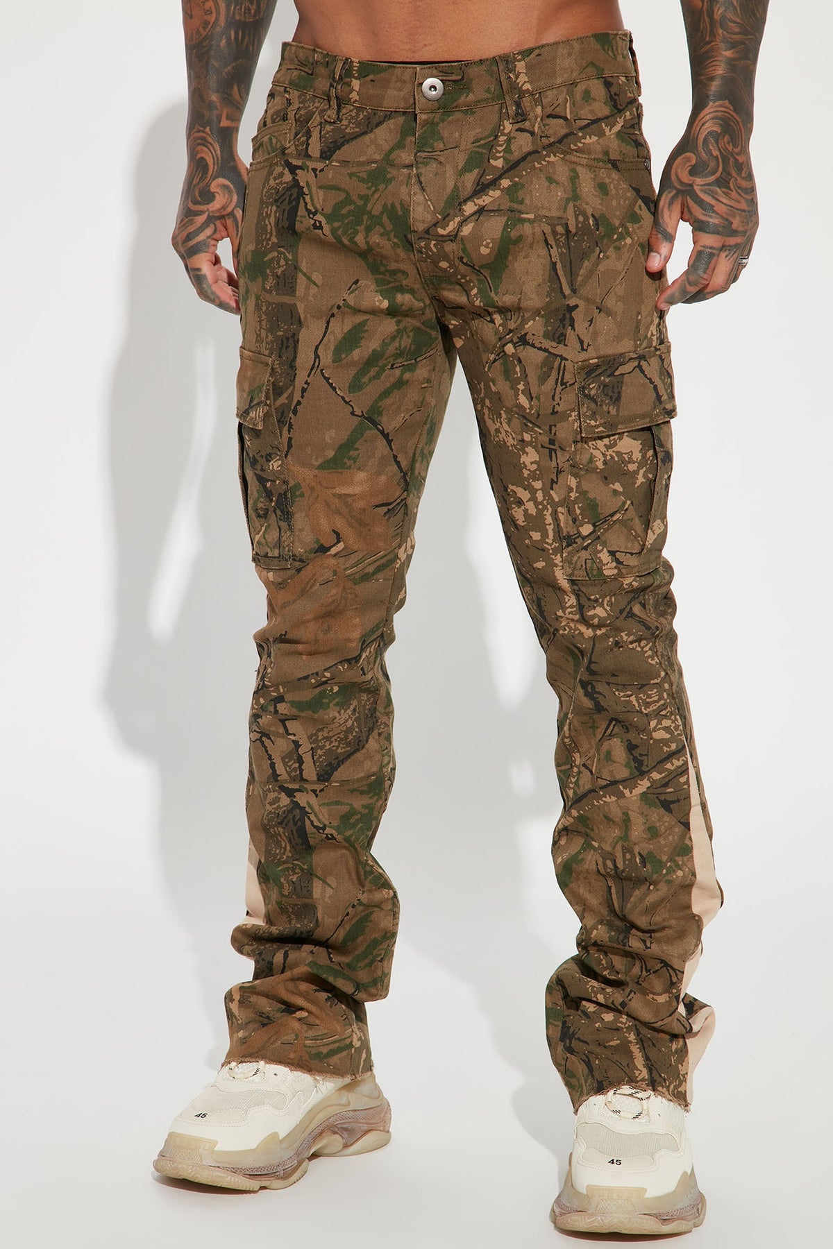 On The Hunt Skinny Flared Cargo Pants - Camouflage