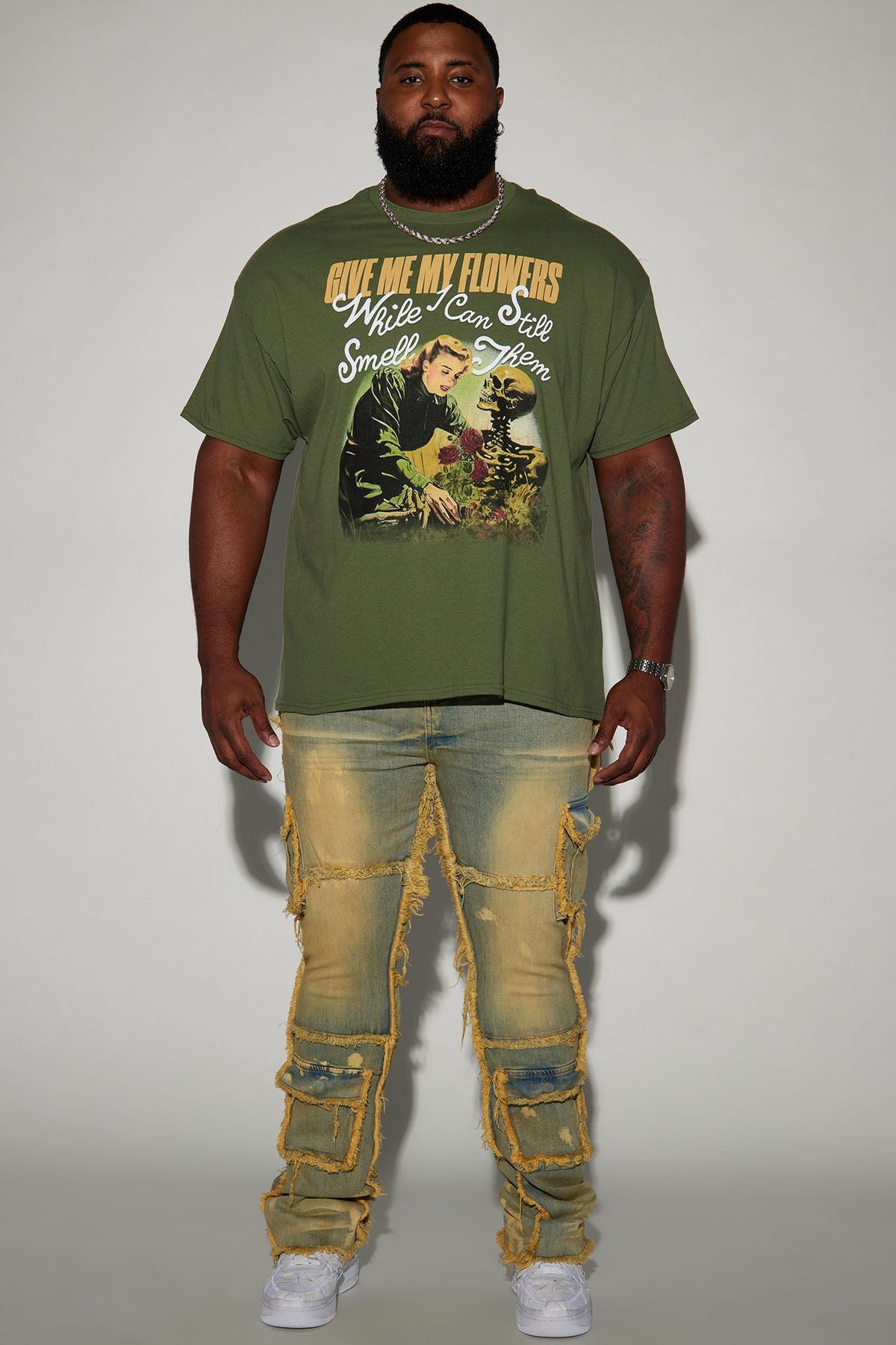Give Me My Flowers Short Sleeve Tee - Hunter