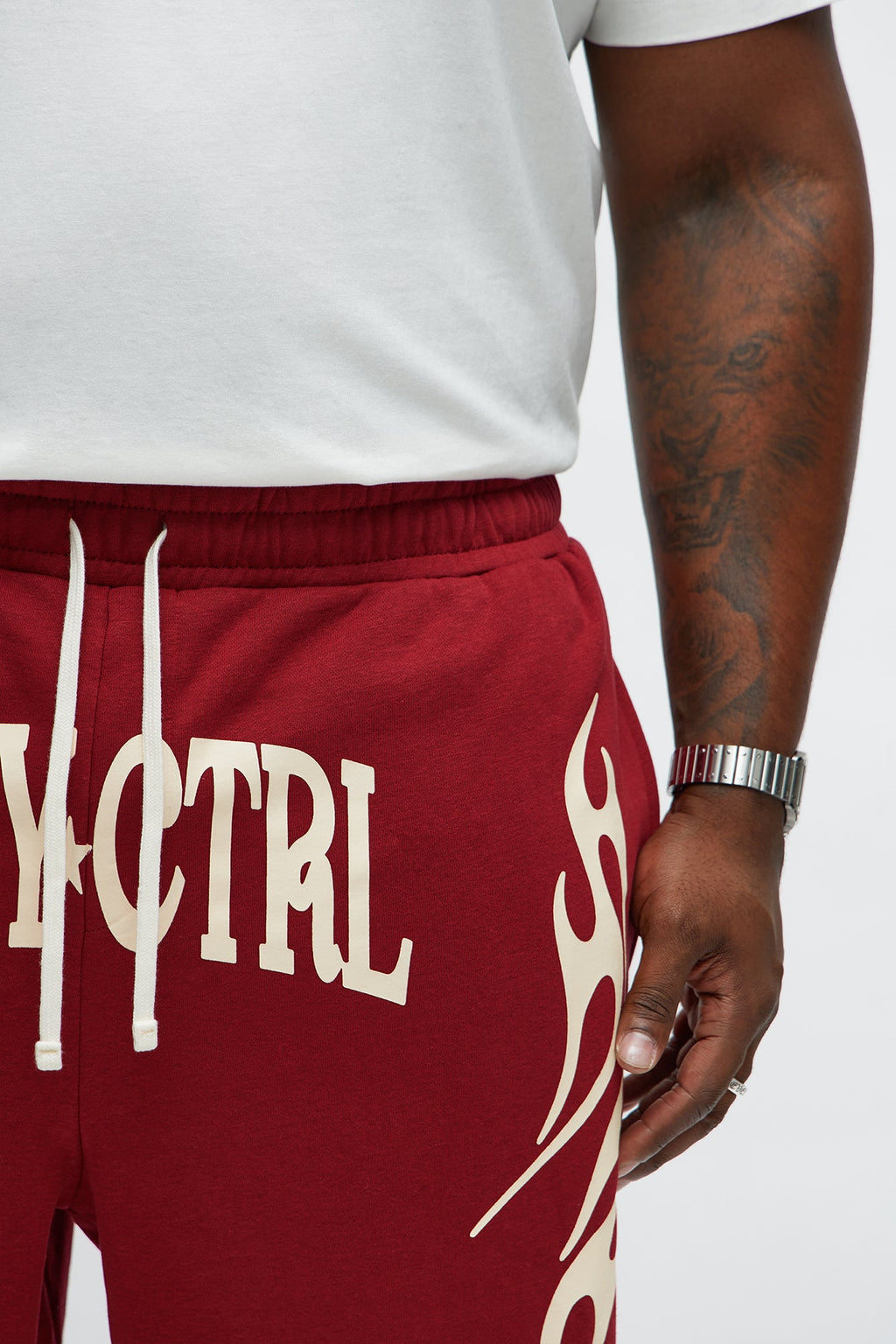 Relaxed Under Control Straight Sweatpants - Red