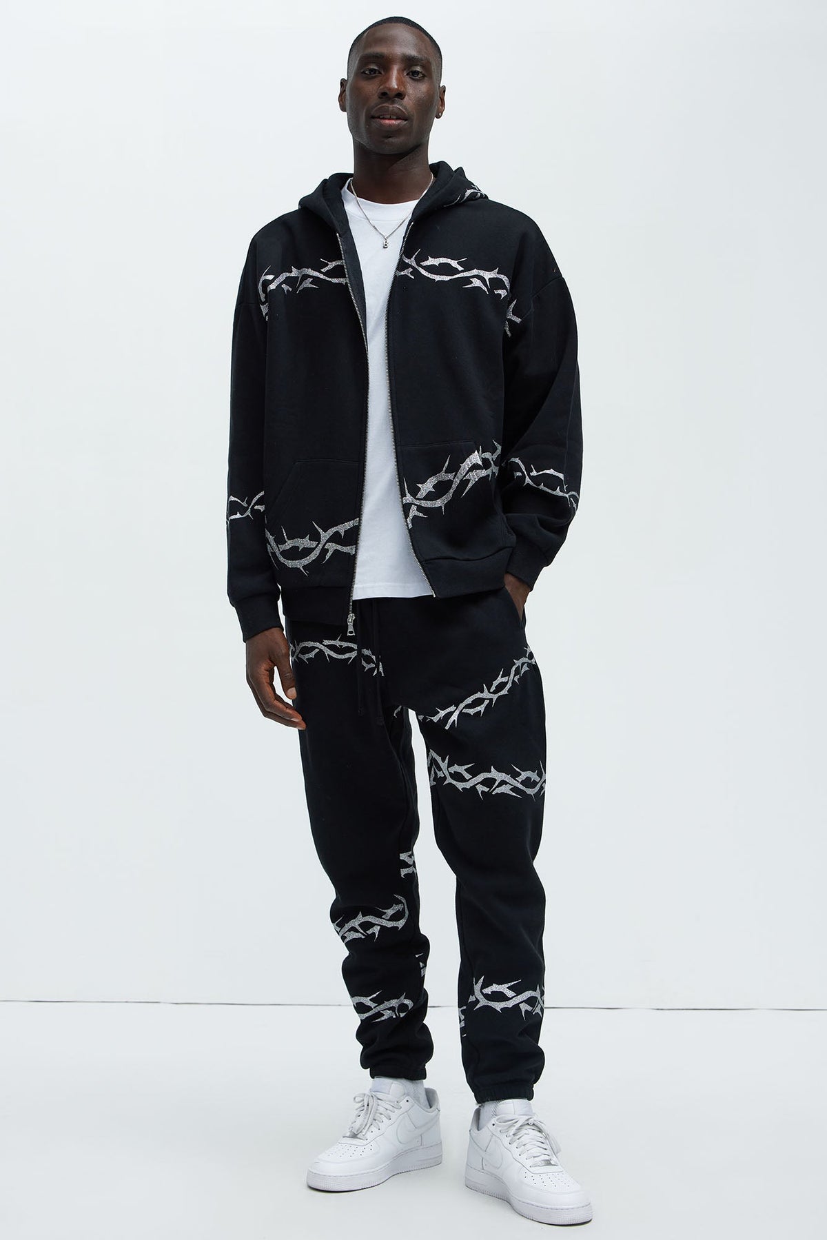 Tyson Barbed Wire Oversized Heavy Jogger - Black