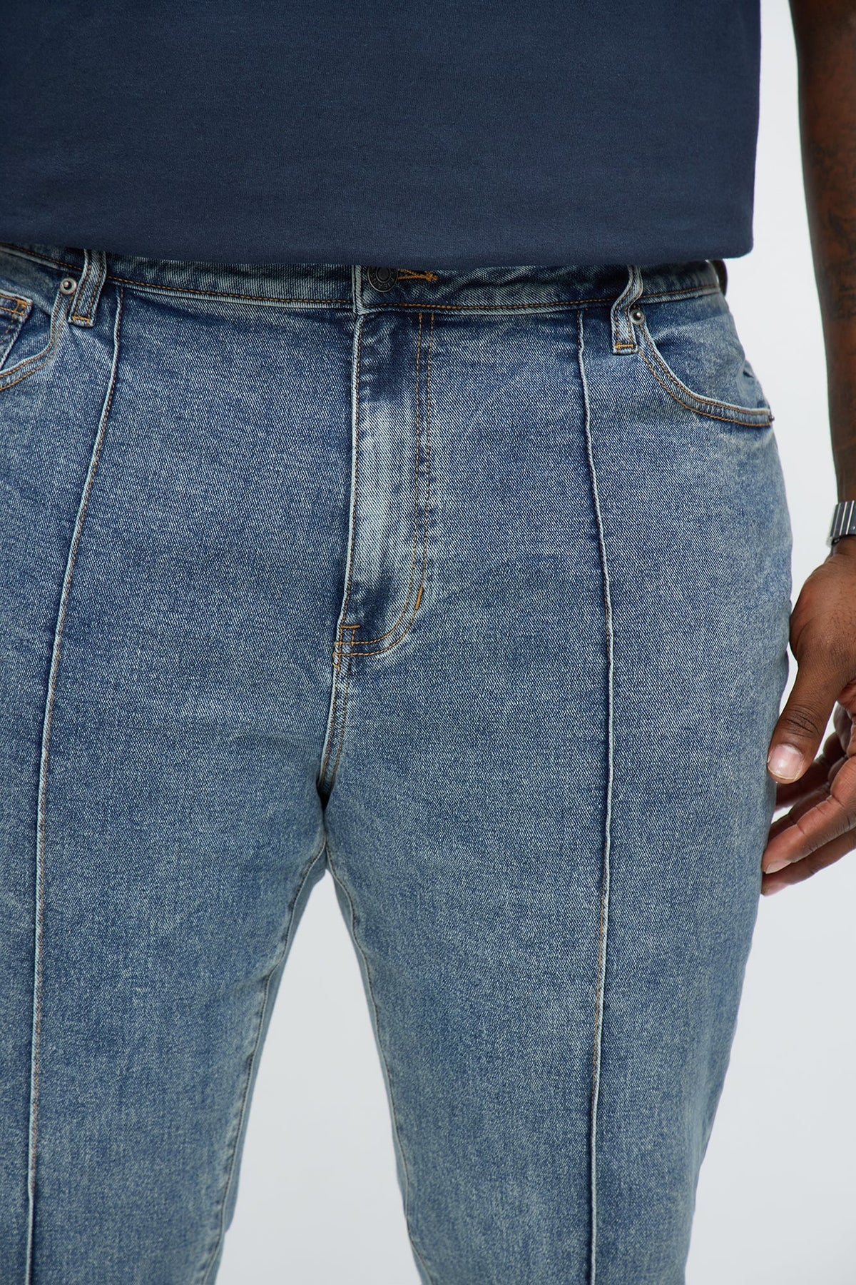 Stacked Skinny Flare Runaway Seam Jean - Medium Blue Wash