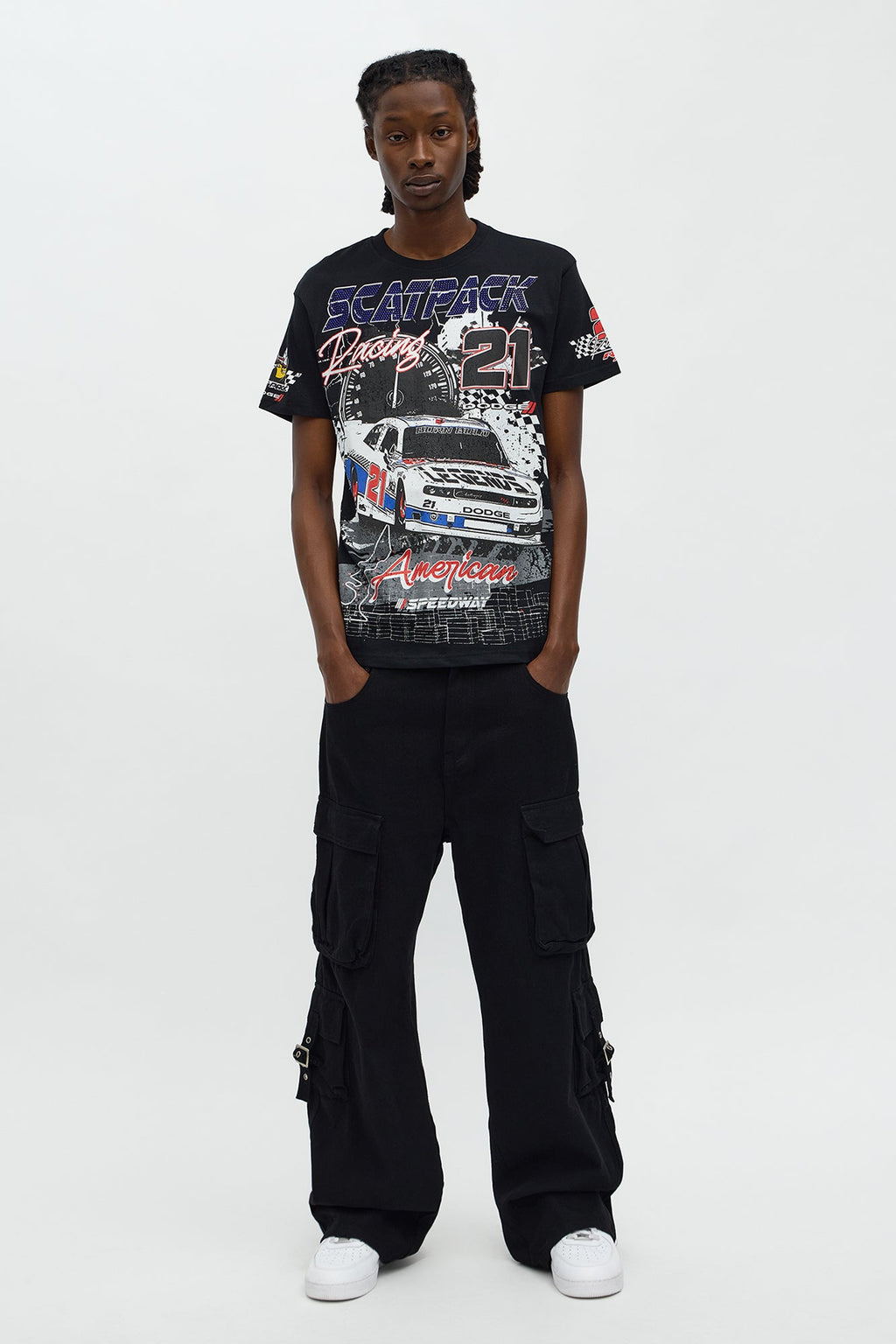 Dodge Scatpack American Racing Short Sleeve Tee - Black
