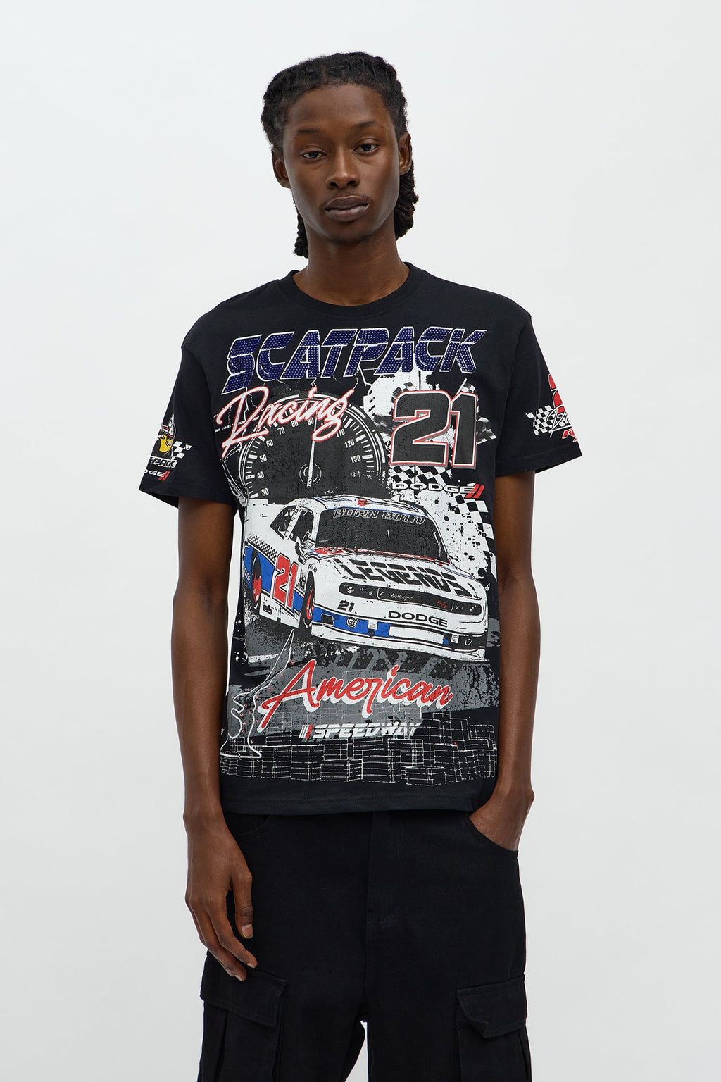 Dodge Scatpack American Racing Short Sleeve Tee - Black