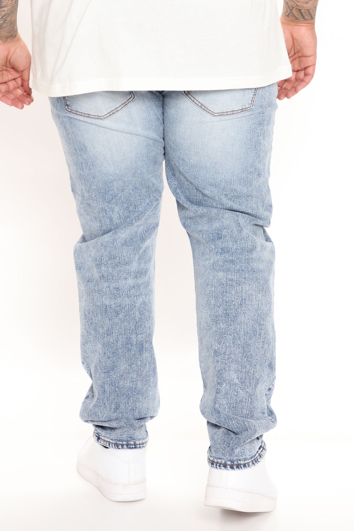 Mike Straight Taper Jeans - Bleach Blue Wash