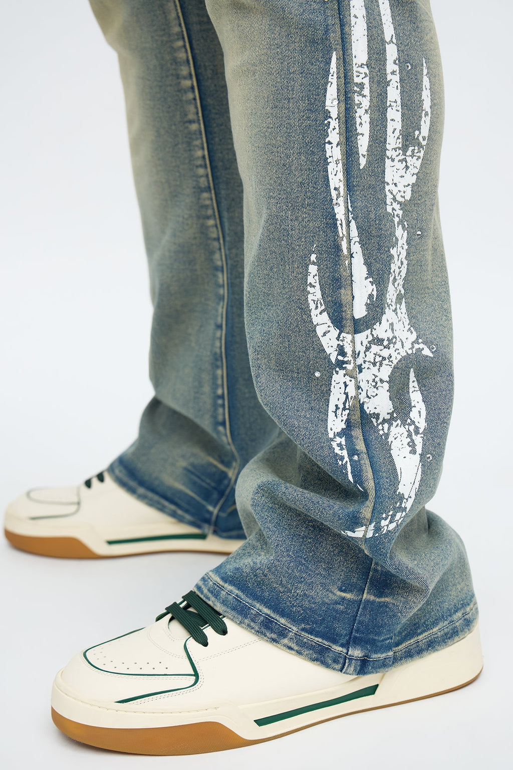 Stacked Skinny Flare Rockstar Life Jewel Jean - Light Wash