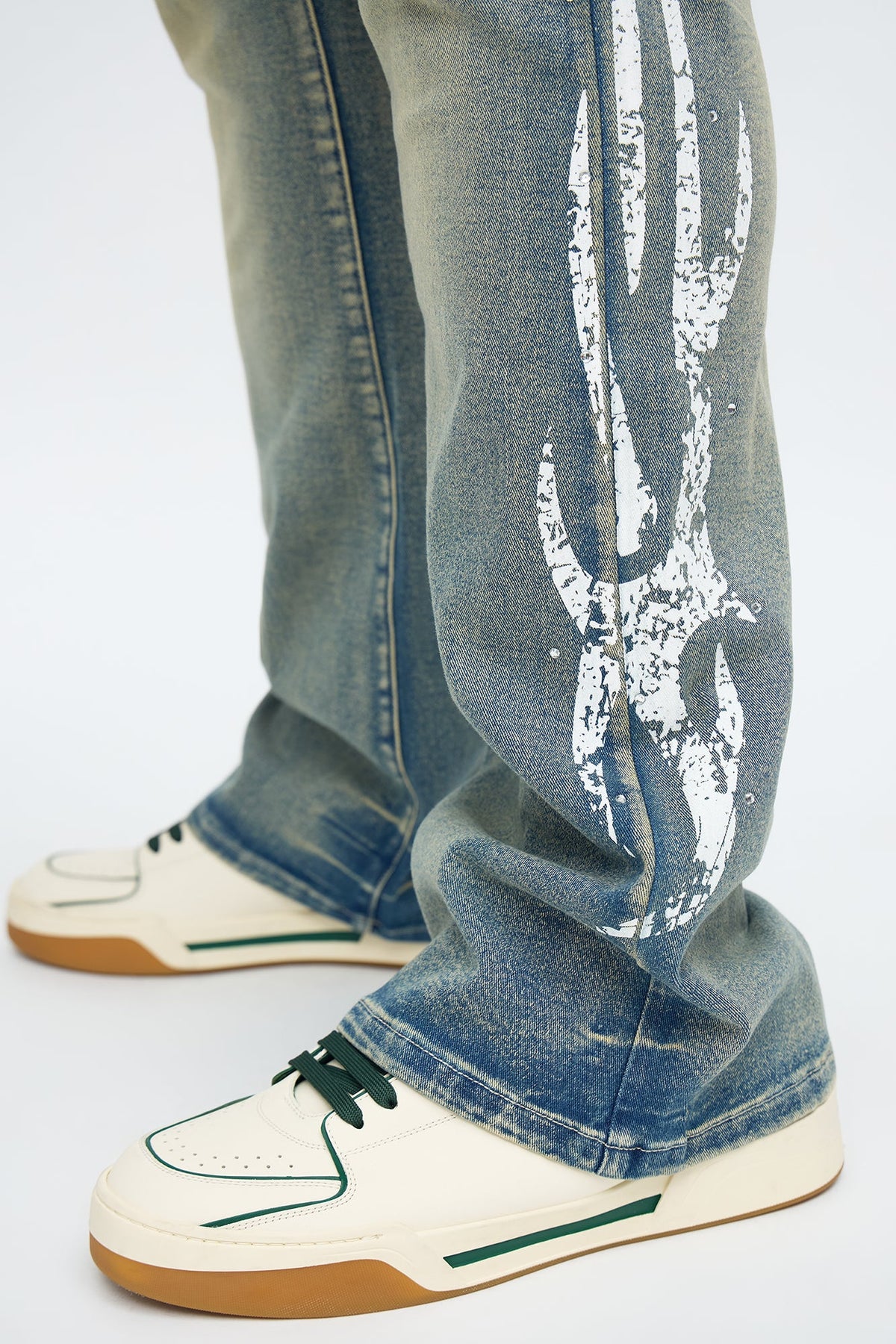 Stacked Skinny Flare Rockstar Life Jewel Jean - Light Wash