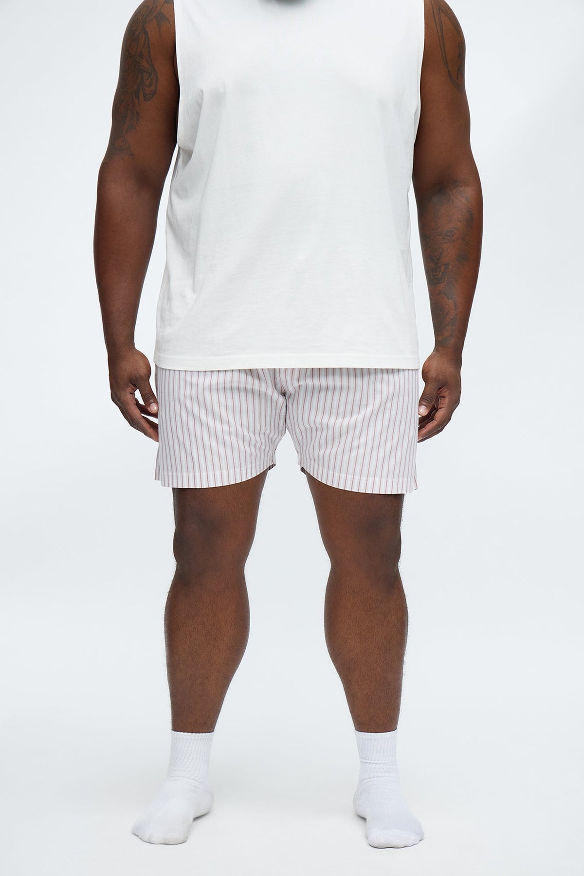 Classic Striped Cotton Boxer - Tan