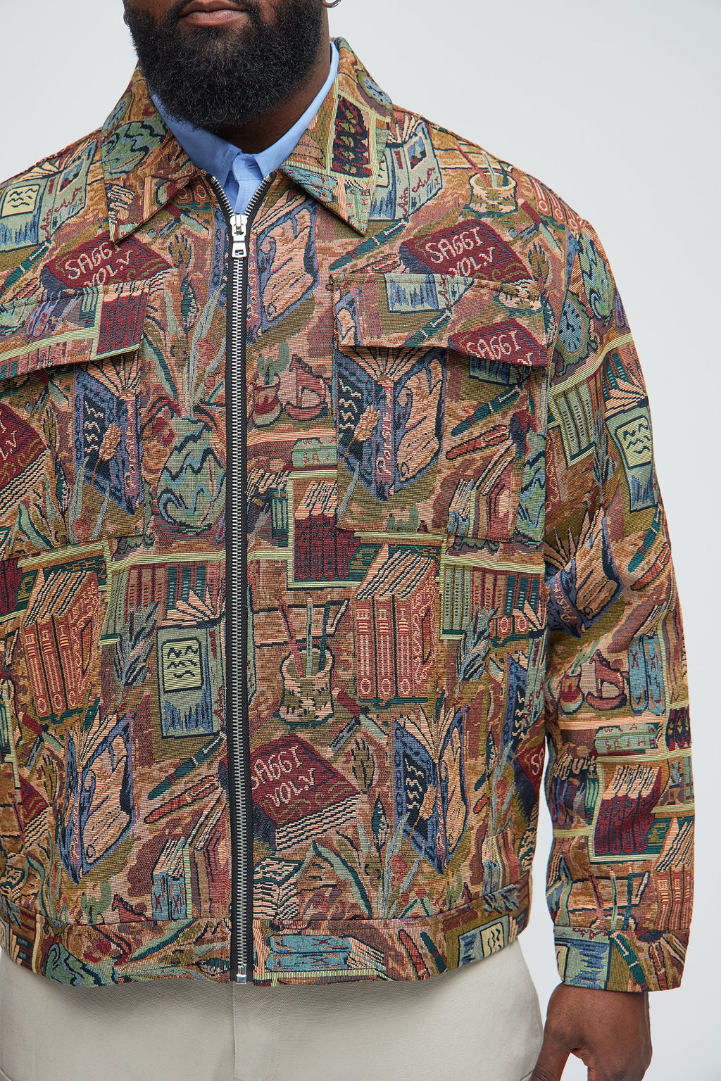 Feelin A Way Tapestry Zip Jacket - Multi Color