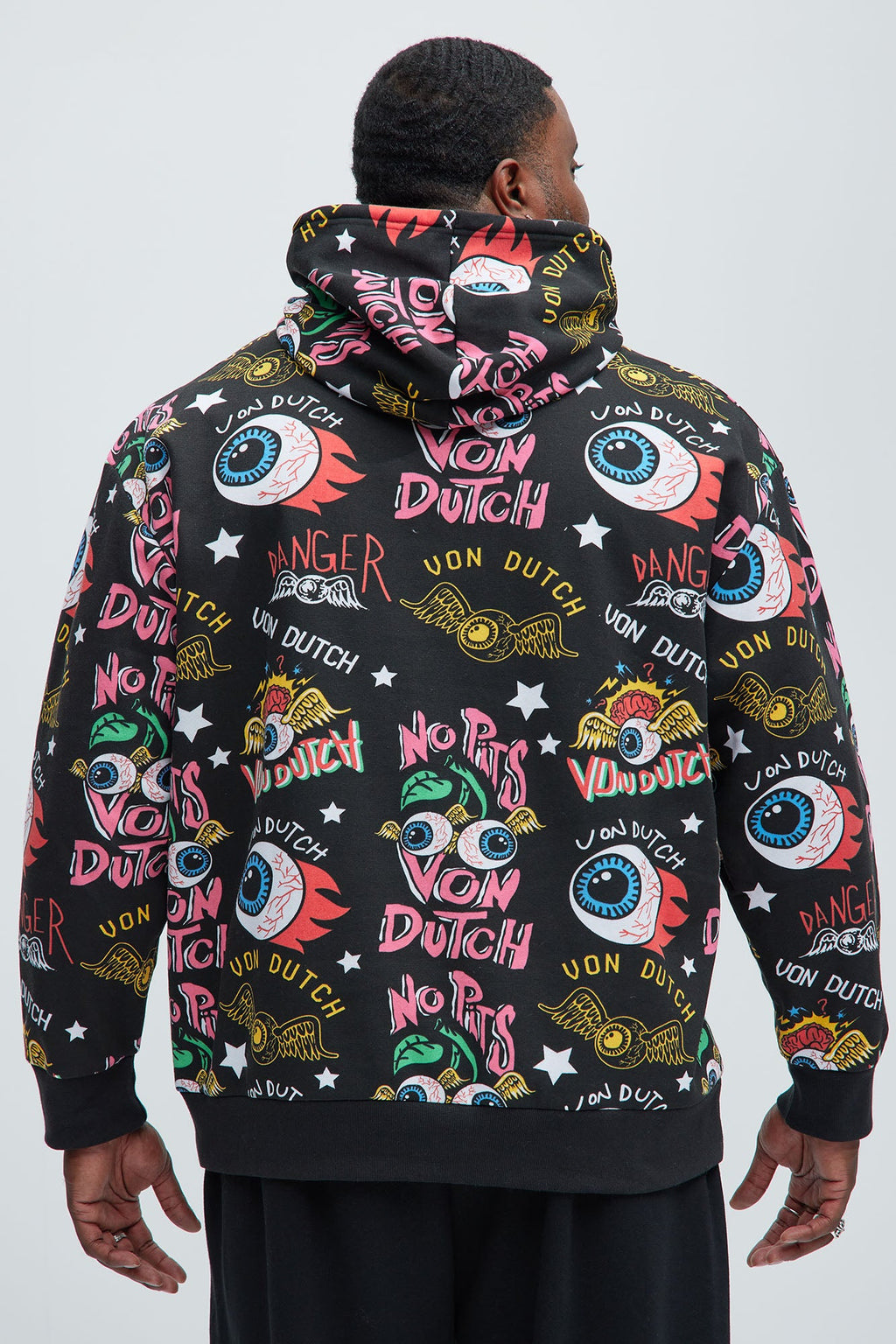 Von Dutch All Over Print Hoodie - Black