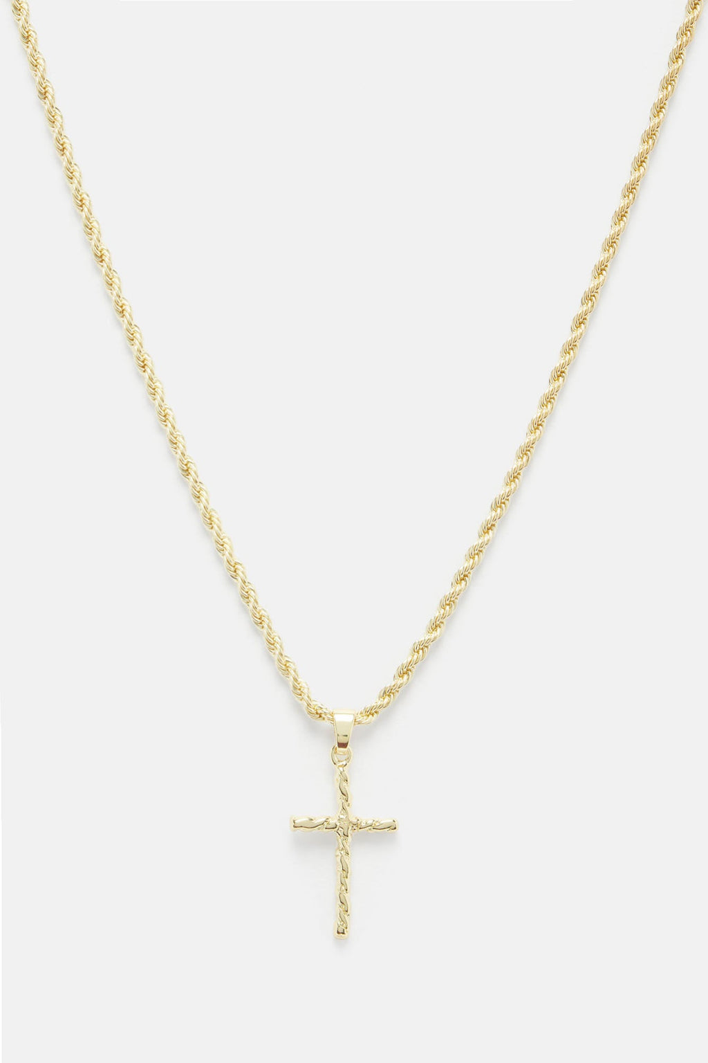 Nugget Holy Cross Chain Necklace - Gold