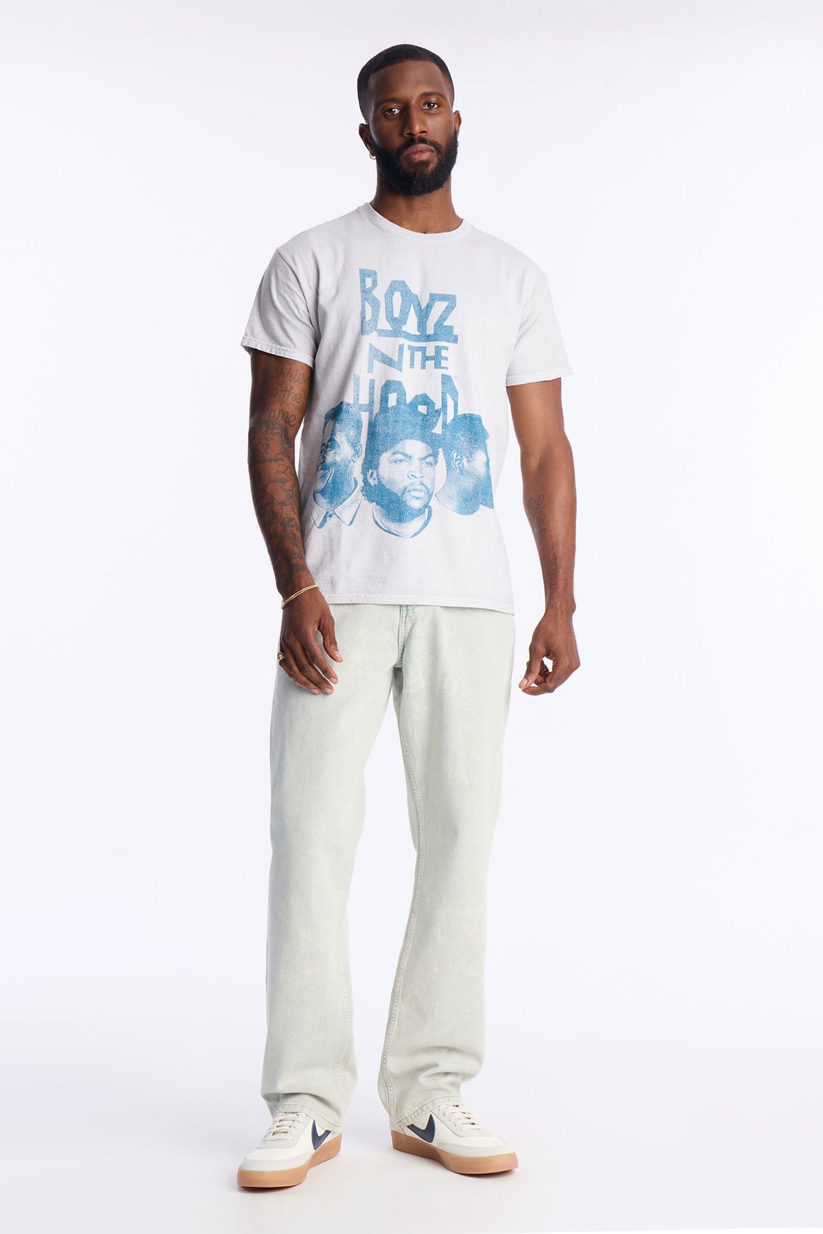Boyz N The Hood Vintage Washed Short Sleeve Tee - White