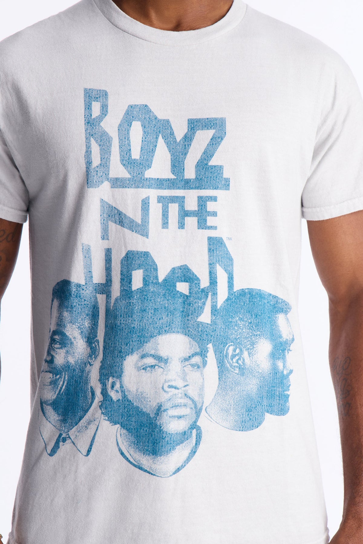 Boyz N The Hood Vintage Washed Short Sleeve Tee - White