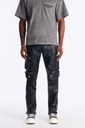 Skinny Black Out Multi Pocket Hardware Pant - Black