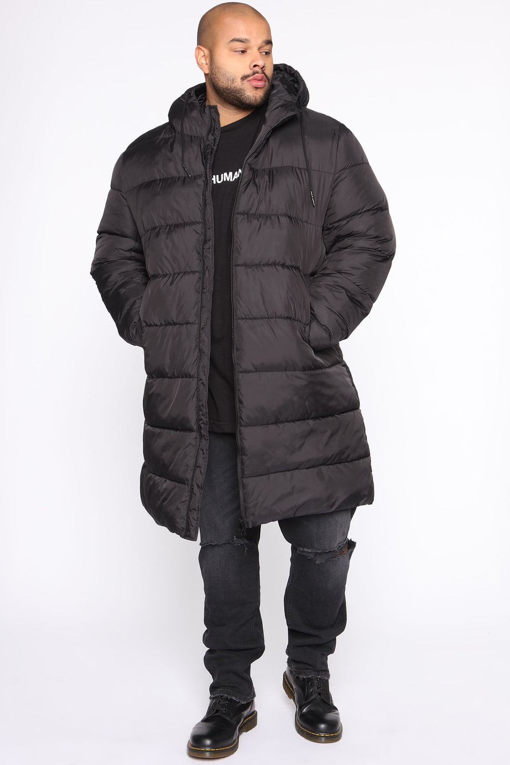 Jaden Long Puffer Jacket - Black