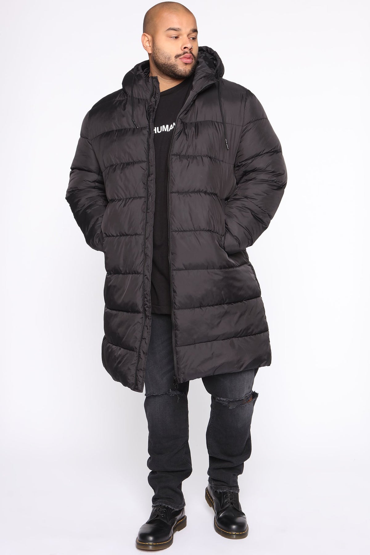 Jaden Long Puffer Jacket - Black
