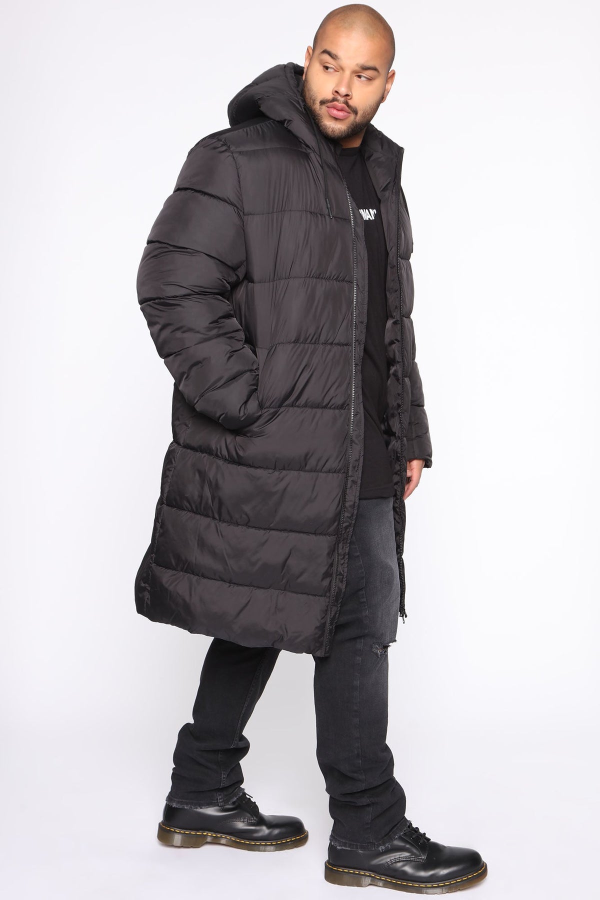Jaden Long Puffer Jacket - Black